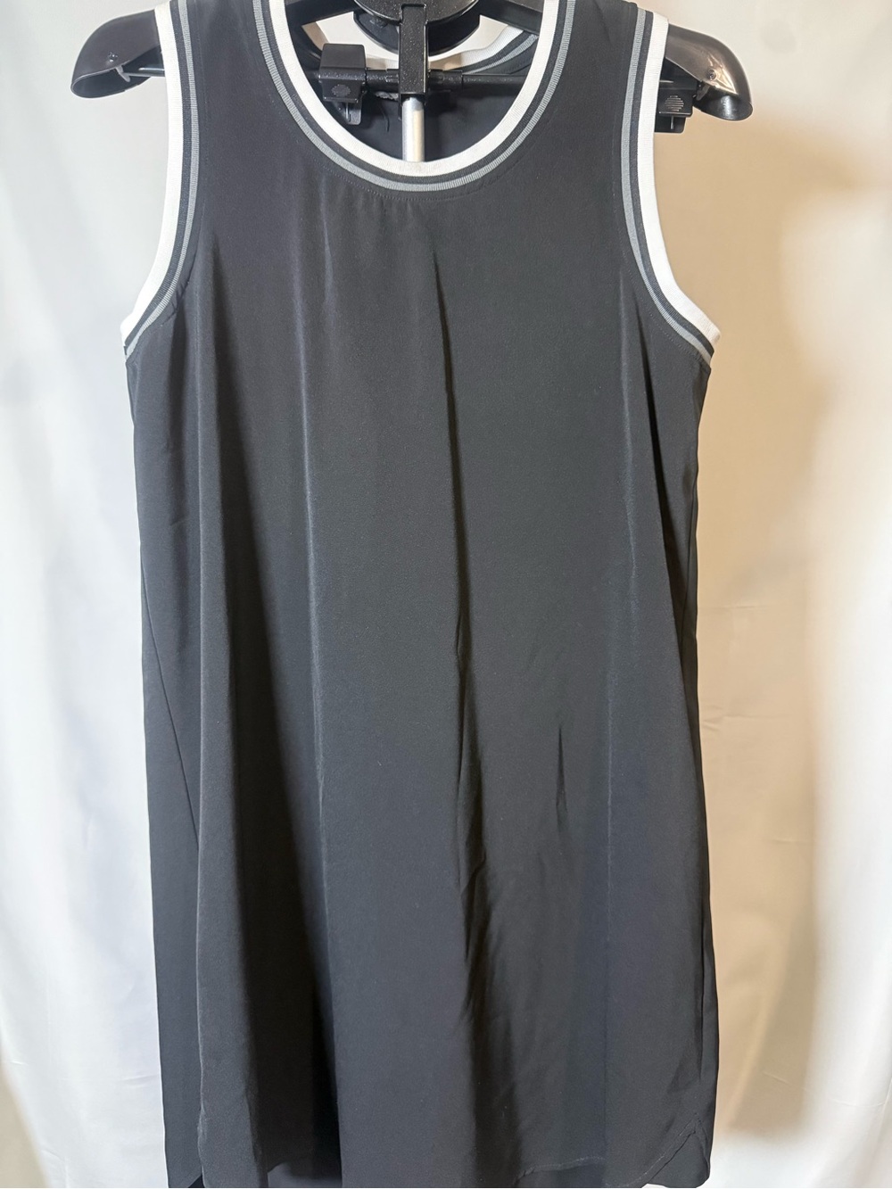 ABS Allen Schwartz Black Sleeveless Mini Dress with White Trim